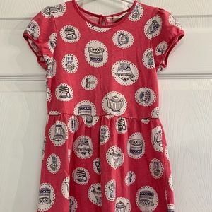 Mini Boden Size 5-6 Pink Tea Time Knit Dress
